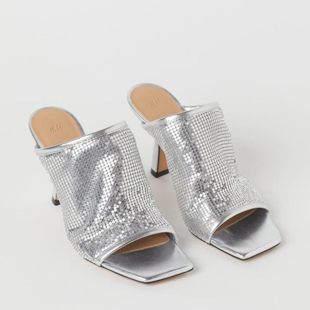 H&M Silver Slides size 11
